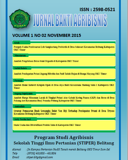 Jurnal Bakti Agribisnis Vol. 1 No. 02 (2015)